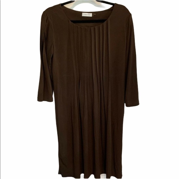 Calvin Klein Womens Pleated Front Dress Size 10 - Picture 1 of 5